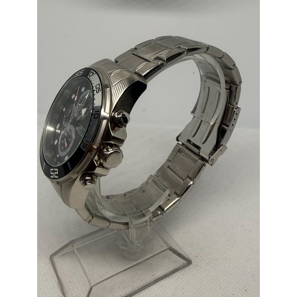 Invicta Mens Stainless Steel Chronograph Watch With Black Dial & Silver Bracelet - Picture 9 of 13